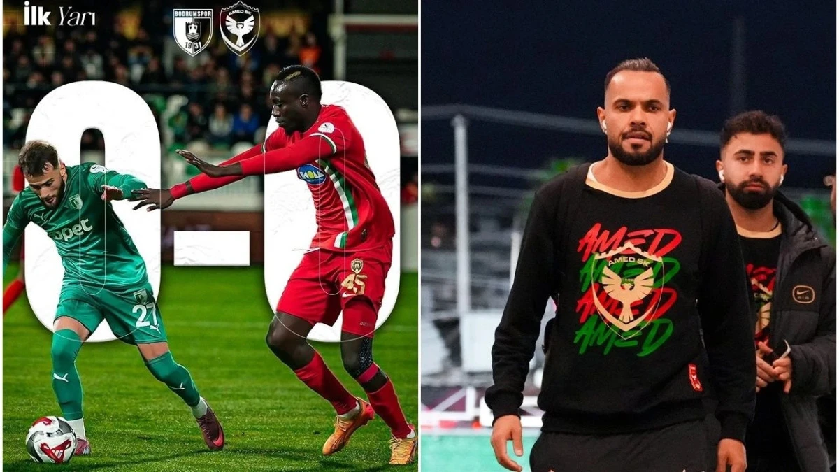 Amedspor ma&ccedil;ının ilk yarısında gol sesi &ccedil;ıkmadı: 0-0