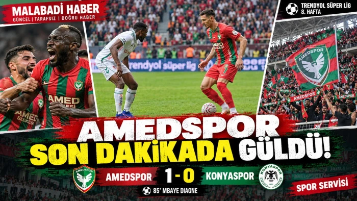 AMEDSPOR&rsquo;DAN SON DAKİKA ZAFERİ: KONYASPOR&rsquo;U DİAGNE İLE YIKTI!