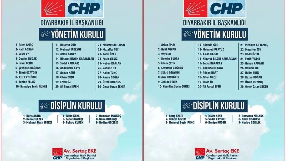 CHP Diyarbakır İl Y&ouml;netim Kurulu a&ccedil;ıklandı