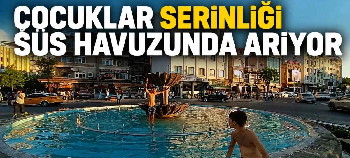 "&Ccedil;ocuklar Serinliği S&uuml;s Havuzunda Arıyor"