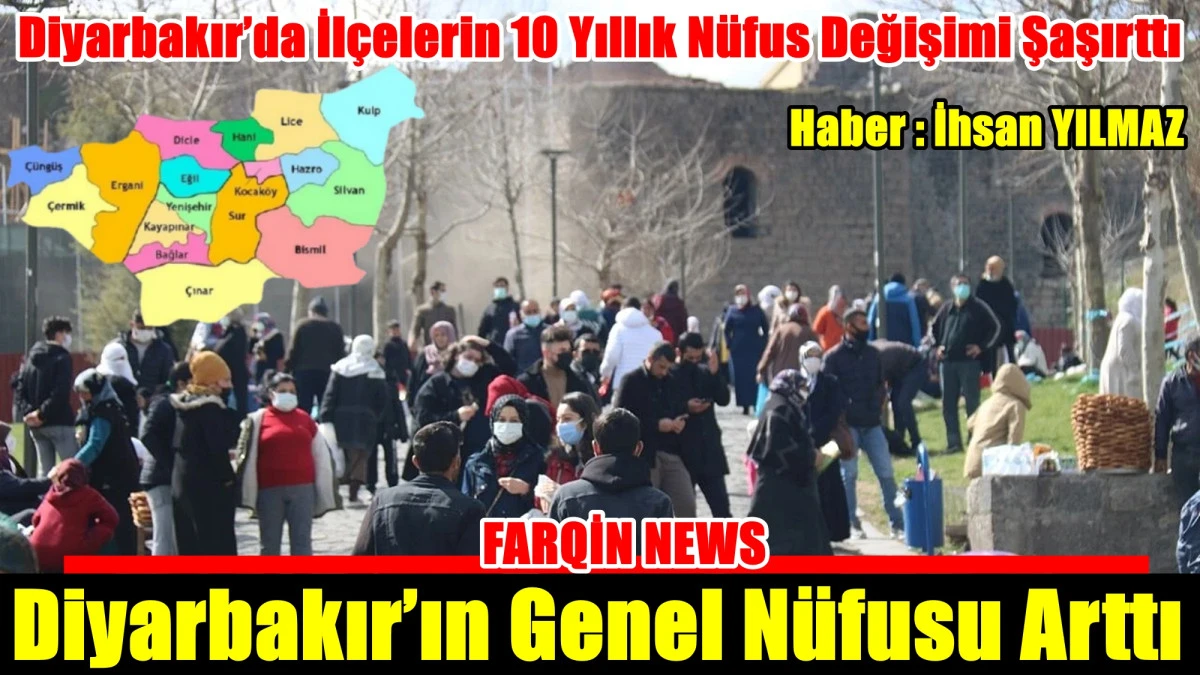 Diyarbakır’da İlçelerin 10 Yıllık Nüfus Değişimi Şaşırttı