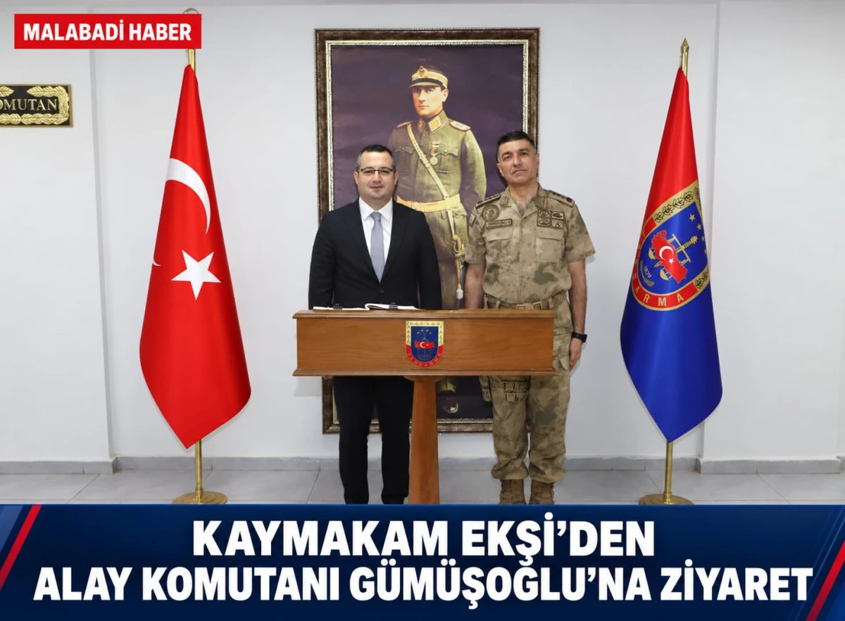 Kaymakam Ekşi&rsquo;den Alay Komutanı G&uuml;m&uuml;şoğlu&rsquo;na Ziyaret