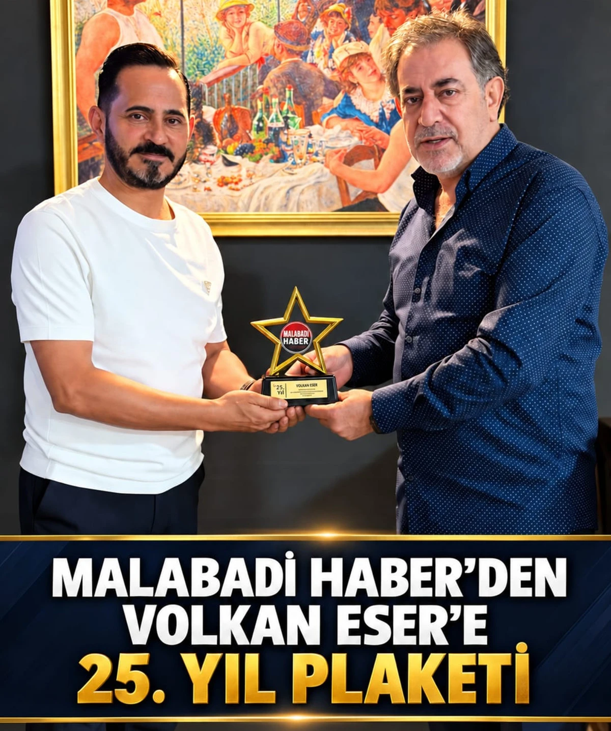 Malabadi Haber&rsquo;den Volkan Eser&rsquo;e 25. Yıl Plaketi