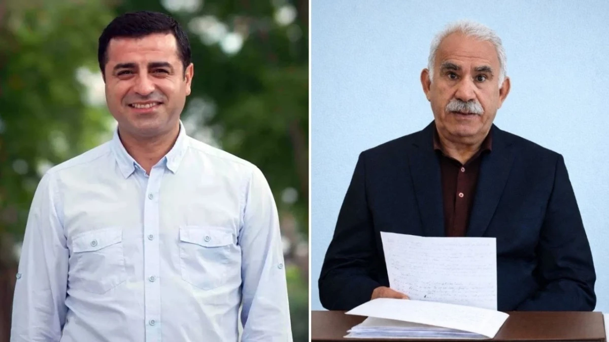 &Ouml;calan g&ouml;r&uuml;şmesinde dikkat &ccedil;eken Demirtaş detayı