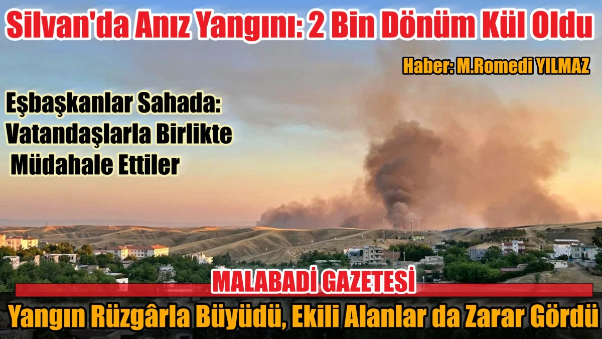 Silvan'da Anız Yangını: 2 Bin Dönüm Kül Oldu