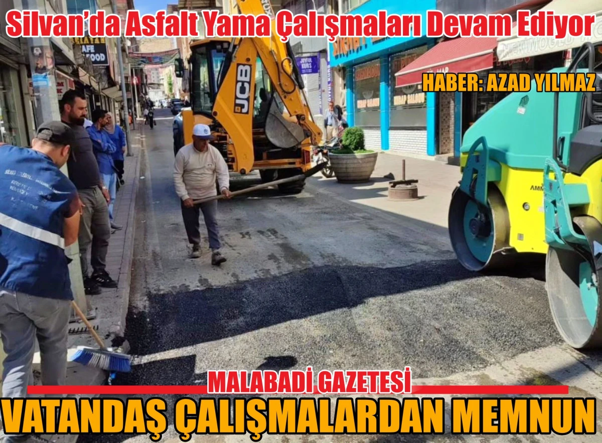 Silvan’da Asfalt Yama Çalışmaları Devam Ediyor