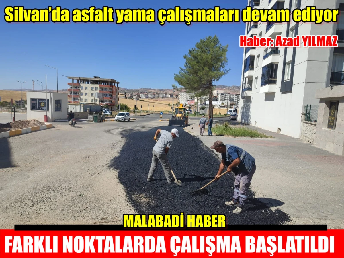 Silvan’da asfalt yama çalışmaları devam ediyor
