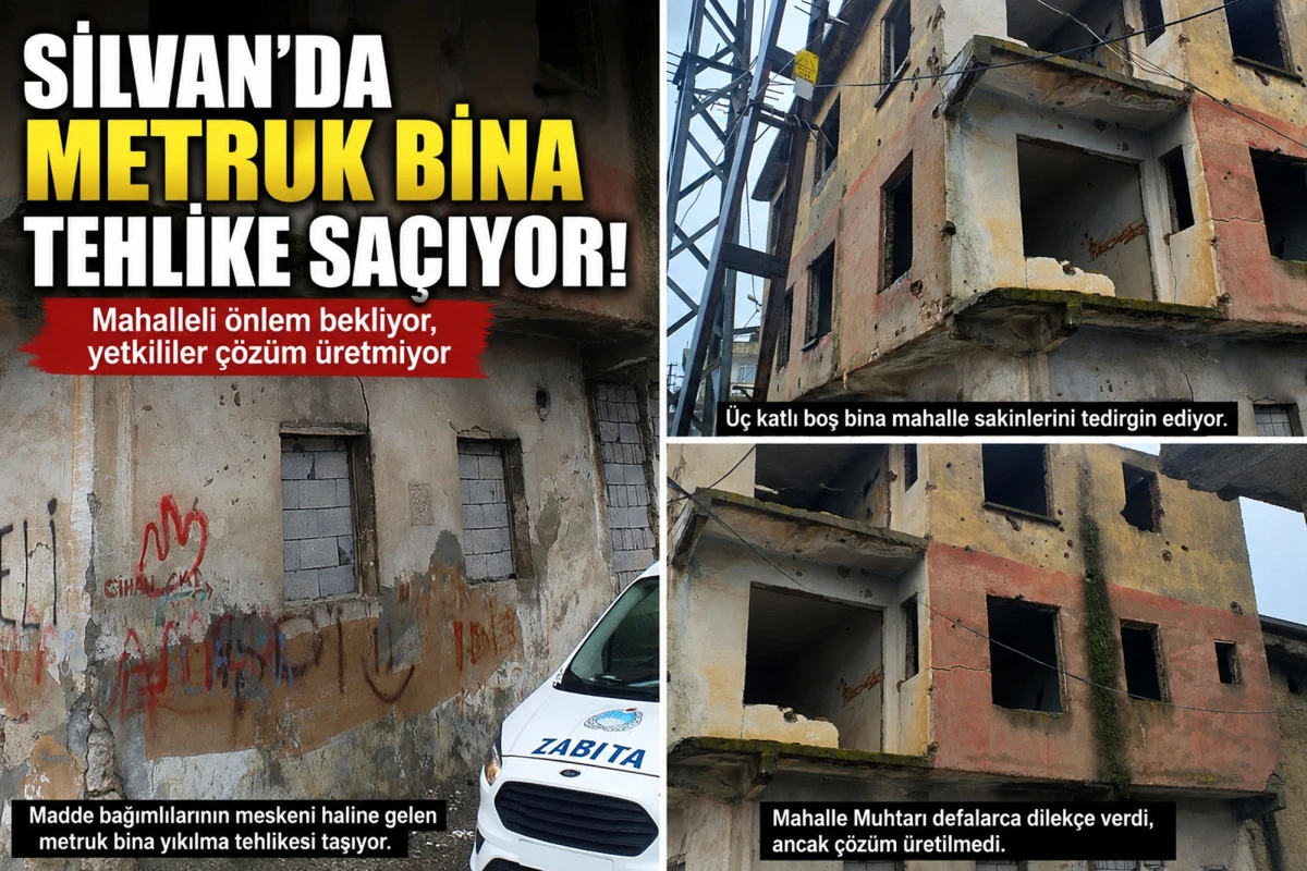 Silvan'da Metruk Bina Tehlike Sa&ccedil;ıyor: Mahalleli &Ouml;nlem Bekliyor